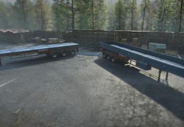Upgraded Flat&Sideboard Trailer (6slot)версия 1.2 для SnowRunner (v32.1)