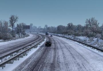 Frosty Winter Weather Modверсия 10.4 для Euro Truck Simulator 2 (v1.57.x)