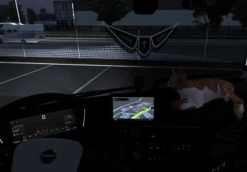 Анимированный кот в кабину грузовикаверсия 1.1 для American Truck Simulator