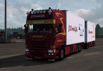 Scania R580 J.Vrolijk + Trailerверсия 15.0 для Euro Truck Simulator 2 (v1.57.x)