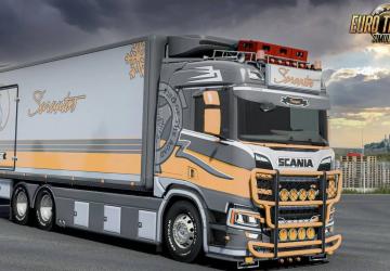 Scania R580 + Trailer Megamodверсия 1.4 для Euro Truck Simulator 2 (v1.56.x)