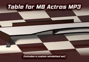 Table & wind-shield set for Actros MP3v1.4.5 для Euro Truck Simulator 2 (v1.51.x, - 1.56.x)