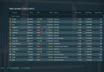 Time Saving Stock Checkверсия 1.0.0.7 для Farming Simulator 2022