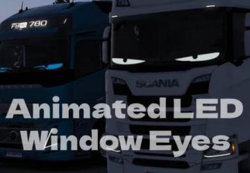 Animated LED Window Eyesверсия 1.3 для Euro Truck Simulator 2 (v1.56.x)