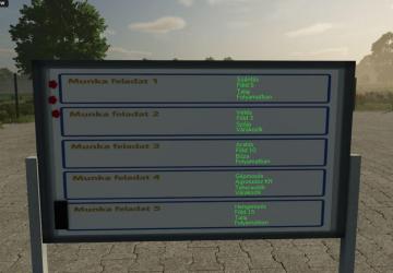 Farm Task Manager Displayверсия 1.0.0.1 для Farming Simulator 2025