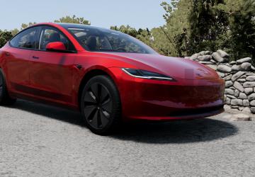 Tesla Model 3 (2025)версия 1.0 для BeamNG.drive (v0.35.x)