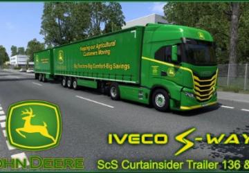 Скин John Deere S-Way & Trailerверсия 1.0 для Euro Truck Simulator 2 (v1.53 - 1.54)