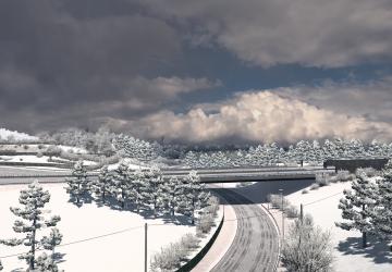 Realistic Brutal Weather Winter Snowверсия 3.0 для Euro Truck Simulator 2 (v1.57.x)