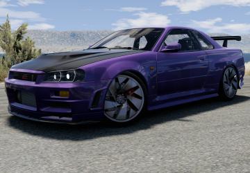 NIssan Skyline R34 GTRверсия 1.0 для BeamNG.drive (v0.34.x)