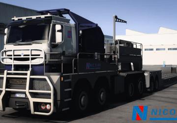 Nicolas Tractomas TR8X8 + Line Large Load Trailerv3.0 для Euro Truck Simulator 2 (v1.55.x)