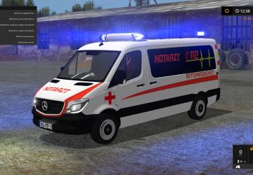 Mercedes Sprinter Notarztверсия 1.0 для Farming Simulator 2017 (v1.5.3.1)