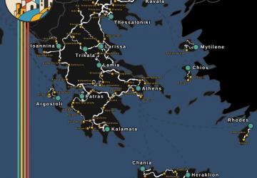 More European Cities (Greece)версия 1.1 для Euro Truck Simulator 2 (v1.55.x)