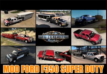 Ford F350 Super Duty + Trailerверсия 1.0 для American Truck Simulator (v1.45.x, 1.46.x)