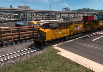 Аддон Длинные Поезда (до 150 вагонов) для мода Улучшенные Поездаv3.9.4 для American Truck Simulator (v1.46)