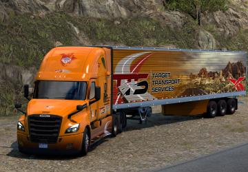 Combo Skin TTS для Freightliner Cascadia и прицепа SCSv1.0 для American Truck Simulator (v1.45 - 1.46)