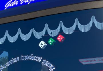 Кубики на лобовое стекловерсия 1.0 для Euro Truck Simulator 2 (v1.54)