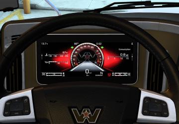 Красная панель для Western Star 57xверсия 1.0 для American Truck Simulator (v1.45.x)