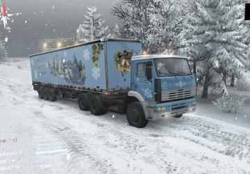 Новогодняя текстура для дефолтного полуприцепаv1.1 для SpinTires (v03.03.16)