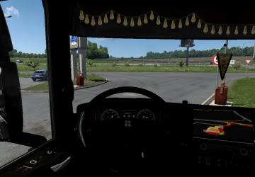 Scania R 2016 high cab interior leather luxv1.0 для Euro Truck Simulator 2 (v1.54)