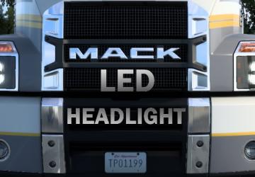 LED headlight for Mack Anthemверсия 1.0 для American Truck Simulator (v1.43.x)