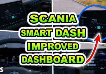 Scania Smart Dash Improved Dashboardверсия 1.6 для Euro Truck Simulator 2 (v1.57.x)
