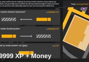 999999XP + Moneyверсия 1.0 для Euro Truck Simulator 2 (v1.51.x)