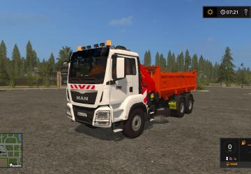 MAN TGS 6x4 Meiller CRANE TIPPER TPMверсия 1.1 для Farming Simulator 2017 (v1.5.3.1)