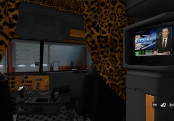 Леопардовый интерьер для Freightliner Argosyv1.0 для American Truck Simulator (v1.37.x, - 1.42.x)