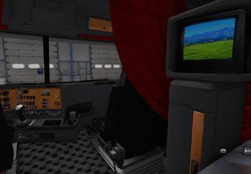 Красный интерьер для Freightliner Argosyv1.2 для American Truck Simulator (v1.37.x, - 1.42.x)