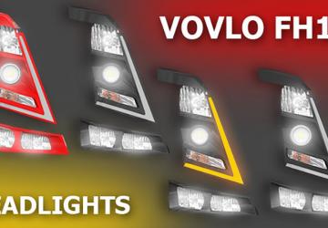 Volvo FH16 2012 HeadLights Reworkверсия 1.2 для Euro Truck Simulator 2 (v1.51.x)