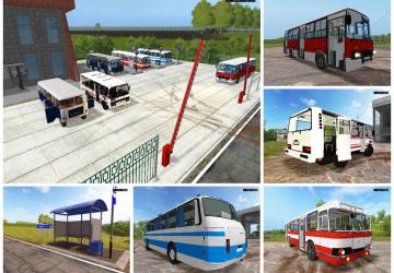 Пак Автобусов и Автостанцияверсия 1.0 для Farming Simulator 2017 (v1.5.x)