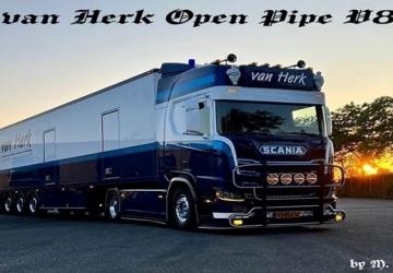 FKM Garage van Herk Open Pipe V8версия 1.0 для Euro Truck Simulator 2 (v1.50.x, 1.51.x)