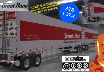 Двойной прицеп «Great Dane 48»версия 04.06.20 для American Truck Simulator (v1.35.x, - 1.37.x)