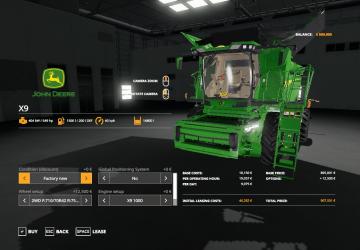 JohnDeere X9 2021 US - Переделкаверсия 1.0.0.0 для Farming Simulator 2019 (v1.7.x)