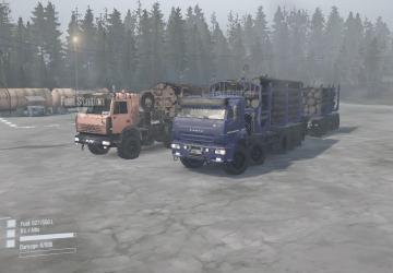 Лис и Волк КамАЗ 44108 и КамАЗ 7330 (Пак Лесовозы)v1.0 для Spintires: MudRunner (v07.08.19)