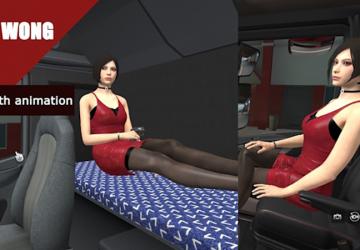 Пассажир Ada Wongверсия 1.3 для Euro Truck Simulator 2 (v1.49.x, 1.50.x)