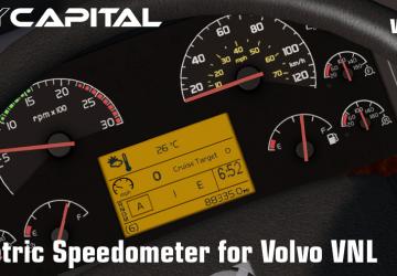 Metric Speedometer for Volvo VNLверсия 2.0 для American Truck Simulator (v1.35.x, 1.36.x)