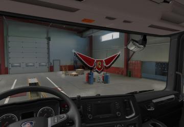 Тройной вымпел «Спаси и Сохрани» красного цветаv1.0 для Euro Truck Simulator 2 (v1.49)