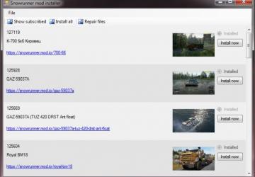 Snowrunner CODEX mod installerверсия ALL для SnowRunner (vAll)