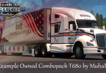 Комбопак из 50 скинов для Dry van и Kenworth T680v2.0 для American Truck Simulator (v1.35.x, 1.36.x)