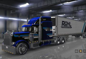 Комбо скин «ROML» для Peterbilt 389 и собственных прицеповv1.0 для American Truck Simulator (v1.32.x, - 1.35.x)