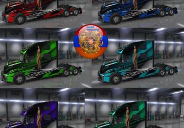 Скинпак Металлик рейсинг для Volvo VNL 2019v3.0 для American Truck Simulator (v1.35.x)