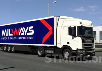 Скин транспортной компании Milways на прицеп Schmitzv1.0 для Euro Truck Simulator 2 (v1.46-1.49)