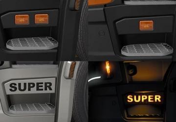 Scania NG SR DoorSteps Side Marker Lamp Orange Whitev2.0 для Euro Truck Simulator 2 (v1.49.x)