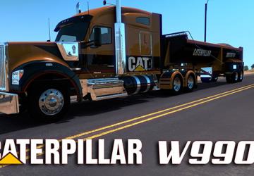 Скин «Caterpillar» для Kenworth W990версия 1.0 для American Truck Simulator (v1.35.x)