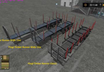 Fliegl Timber Runner Wide With Autoloadверсия 1.1 для Farming Simulator 2017 (v1.5.3)