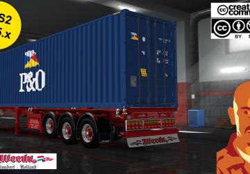 Weeda D-TEC container Trailerверсия 1.4 Fix для Euro Truck Simulator 2 (v1.49.x)