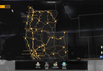 Сохранение с  исследованной картой и «Oregon”v1.0 для American Truck Simulator (v1.34.x, - 1.37.x)