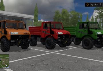 Mercedes-Benz Unimog 1600 + прицепверсия 3.2 для Farming Simulator 2017 (v1.5.x)