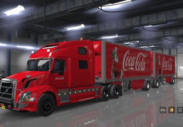 Скин «Coca Cola Christmas» для своего прицепа и грузовиковv1.0 для American Truck Simulator (v1.32.x, - 1.34.x)